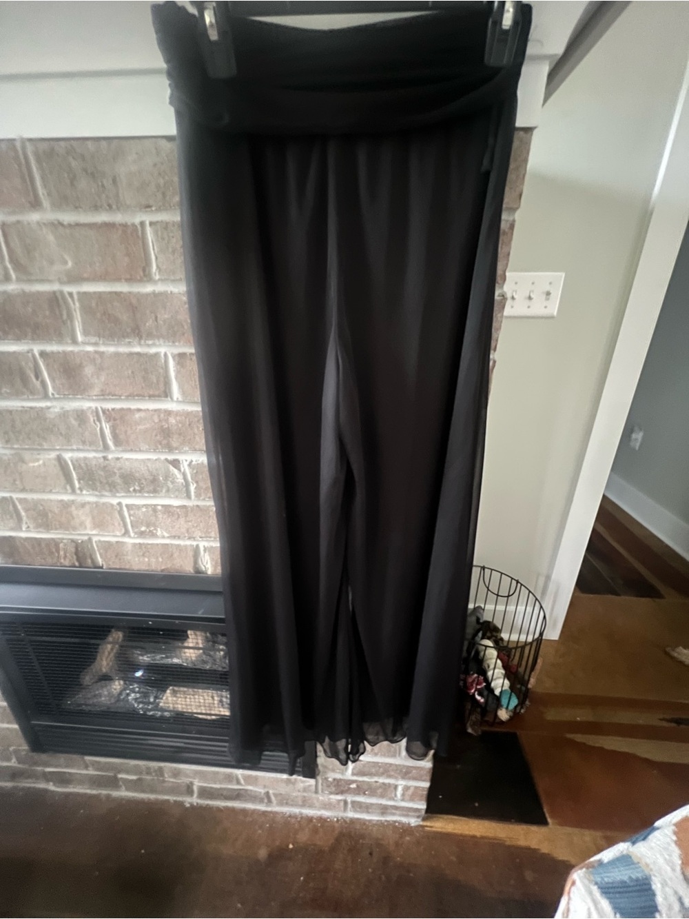 Onyx Black Wide-Leg Palozzo Pants